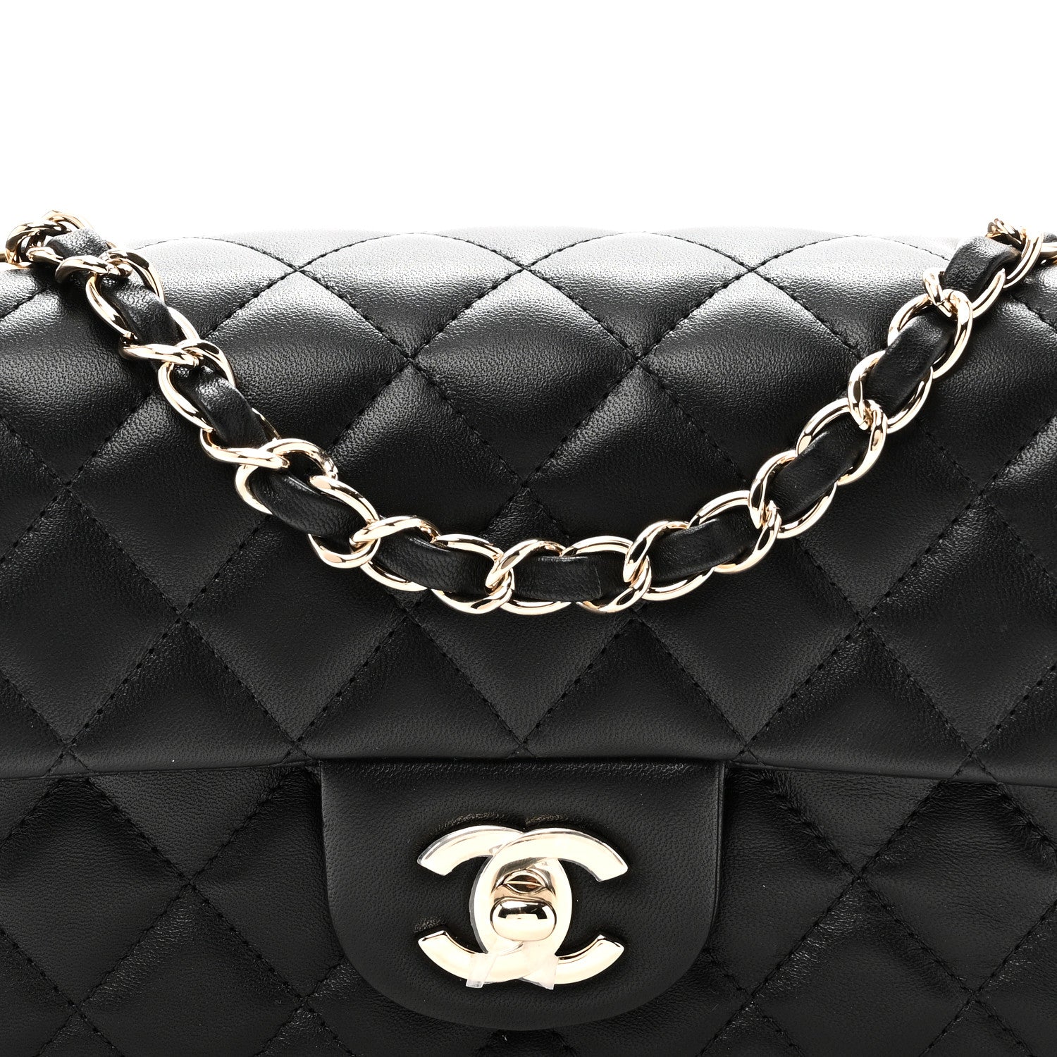 Chanel Lambskin Quilted Mini Rectangular Flap Black 8 of 11