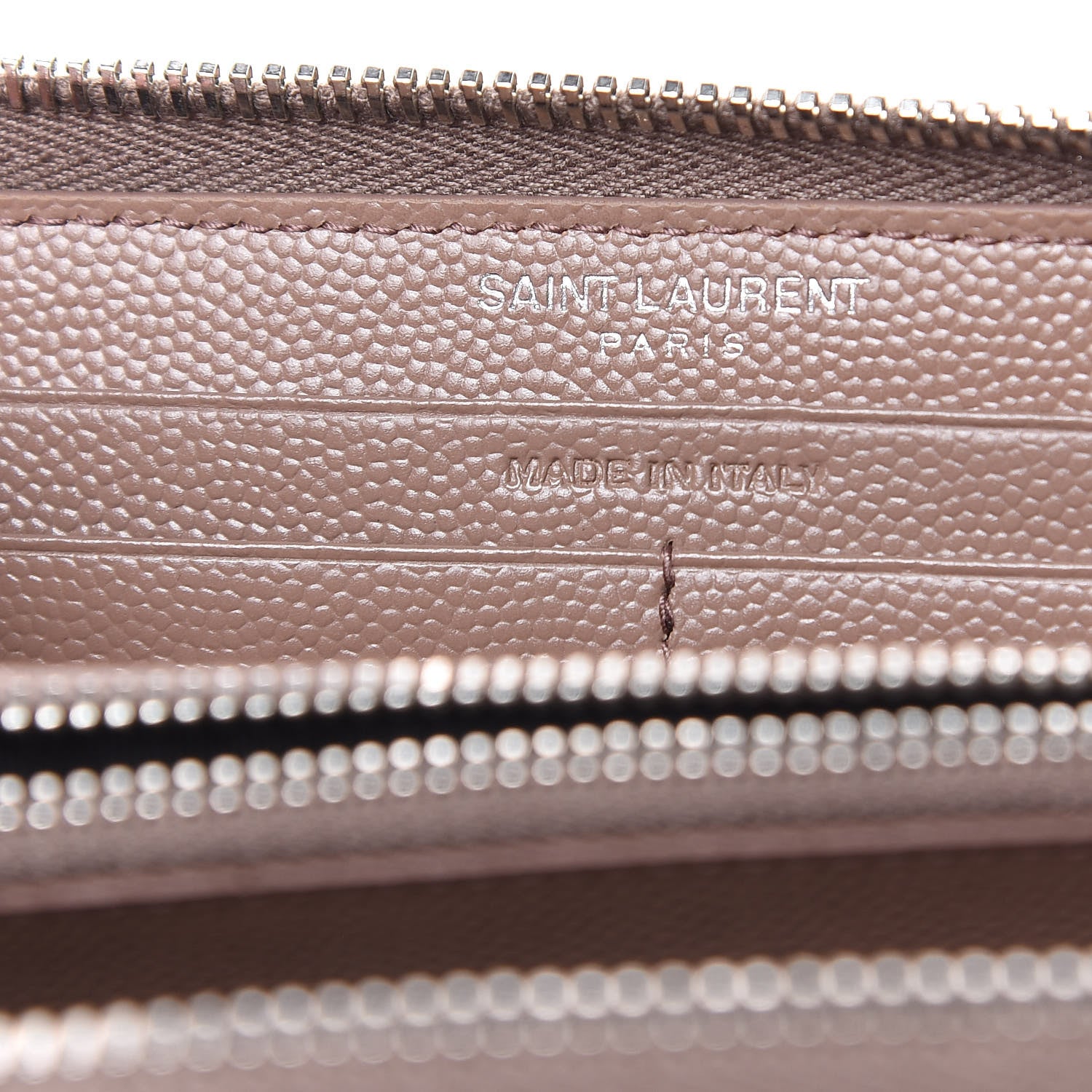Saint Laurent Grain De Poudre Matelasse Chevron Monogram Zip Around Wallet Fard 6 of 8