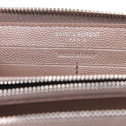 Saint Laurent Grain De Poudre Matelasse Chevron Monogram Zip Around Wallet Fard 6 of 8