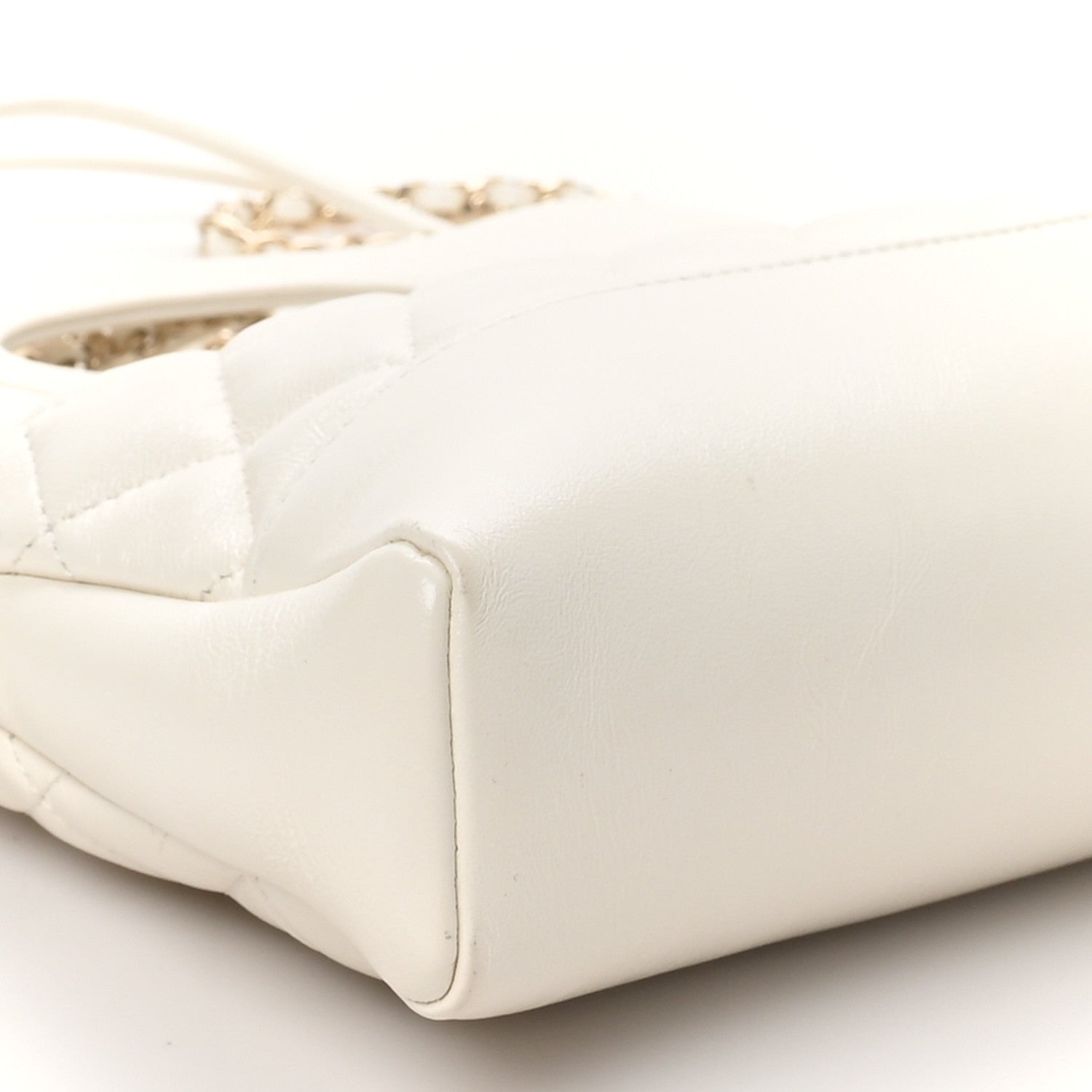 Chanel Shiny Lambskin Quilted Mini 31 Shopping Bag White 1737869