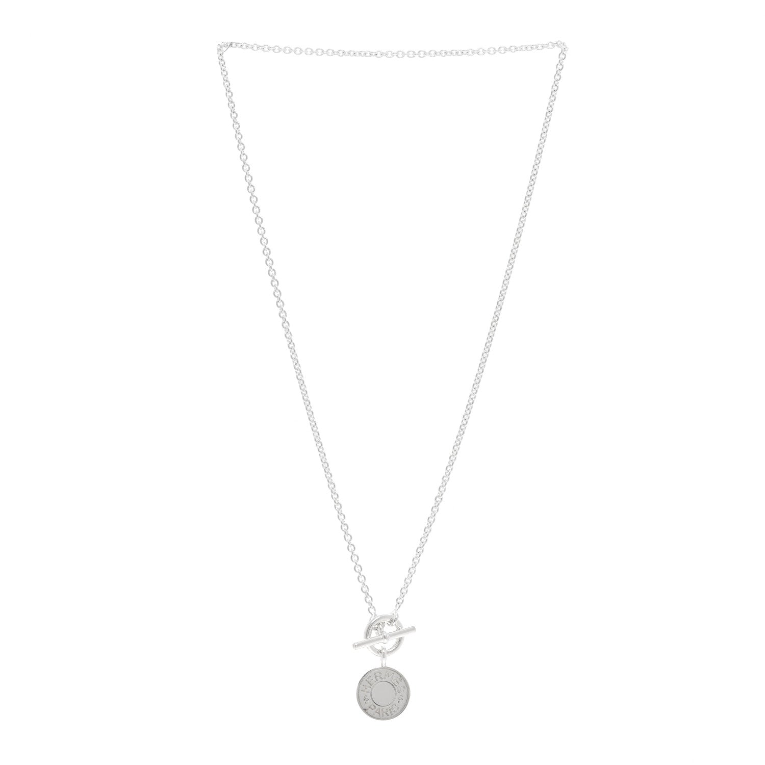 Hermes Sterling Silver Amulettes H Confettis Pendant Necklace 3 of 5