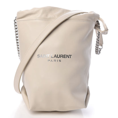 Saint Laurent Lambskin Small Teddy Bucket Bag White 1 of 10