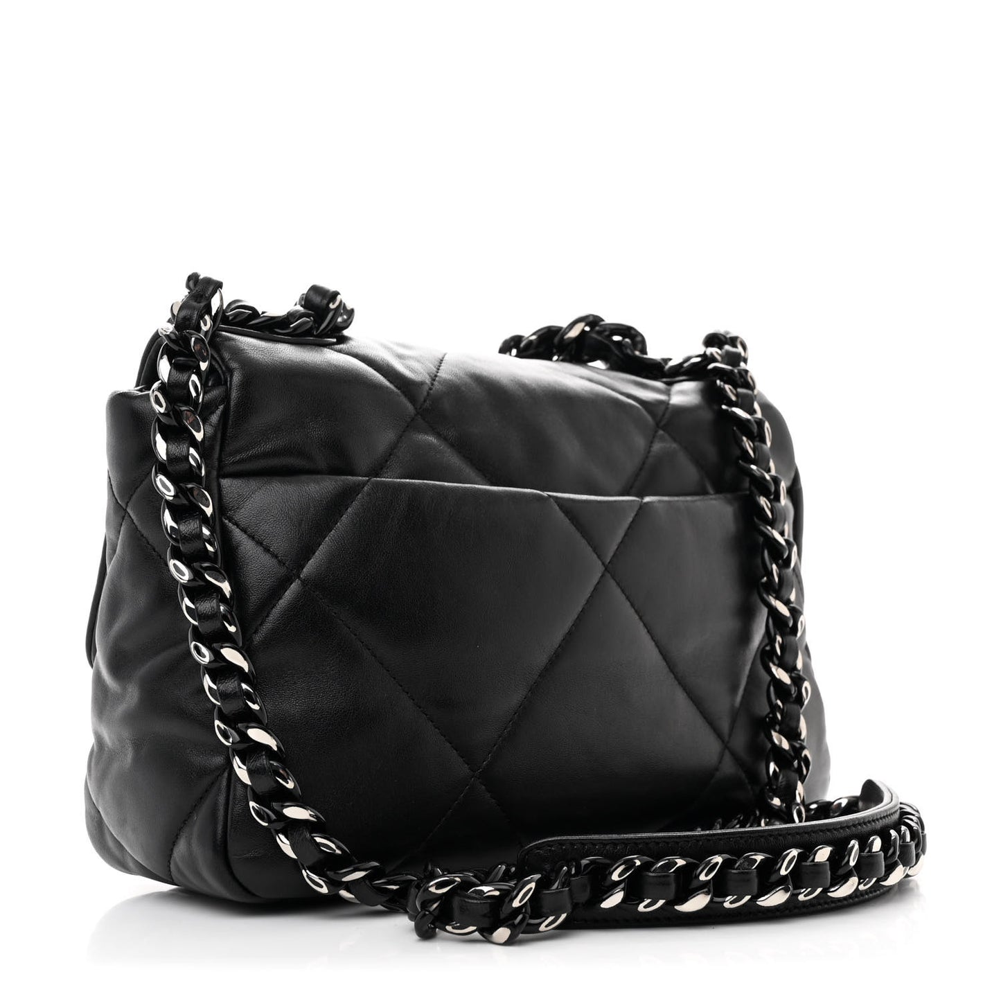 Lambskin Quilted Medium Chanel 19 Flap So Black