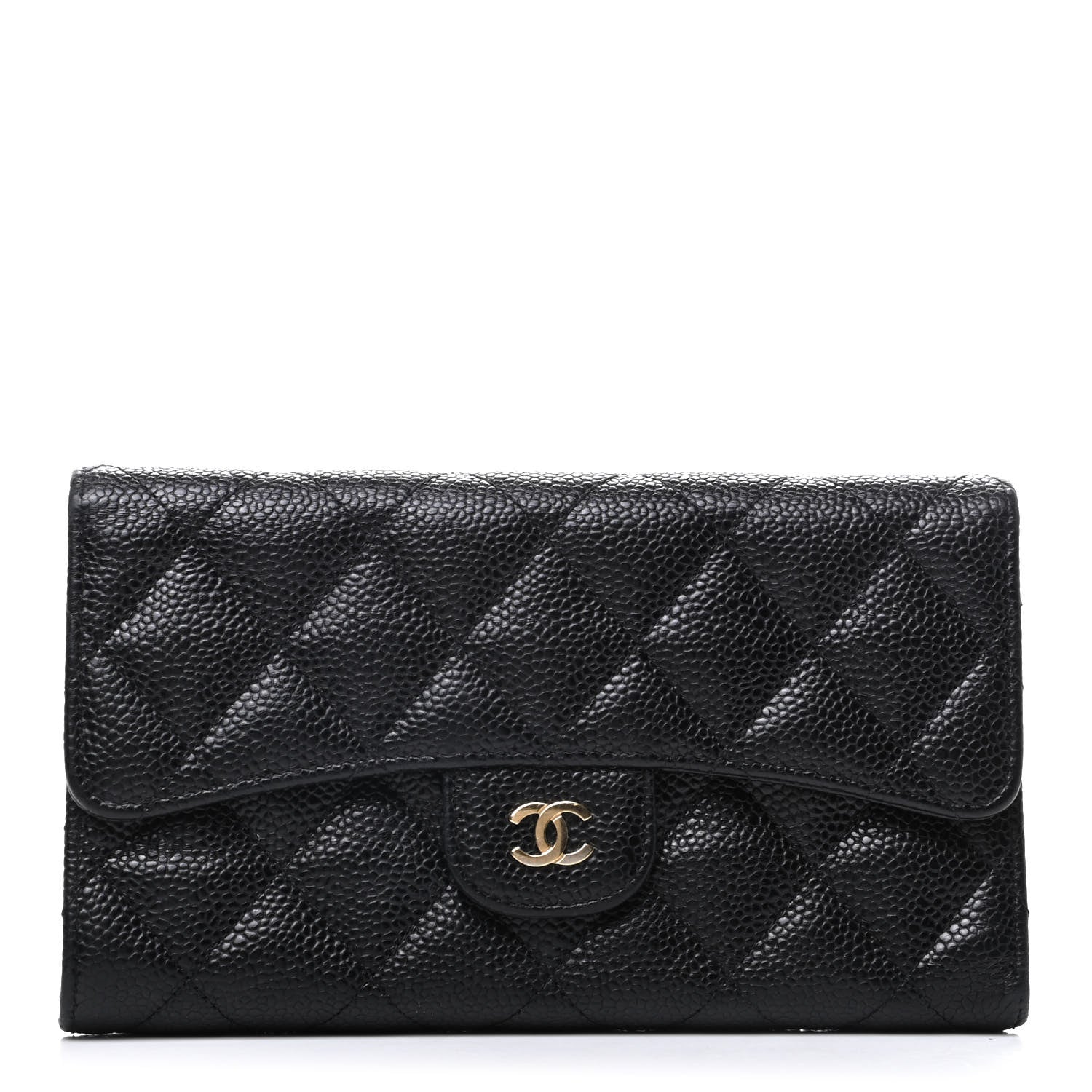 Chanel Caviar Quilted Long Flap Wallet Black 1 of 9