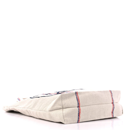 Christian Dior Canvas Print Cruise Tote Ivory Black 4 of 8