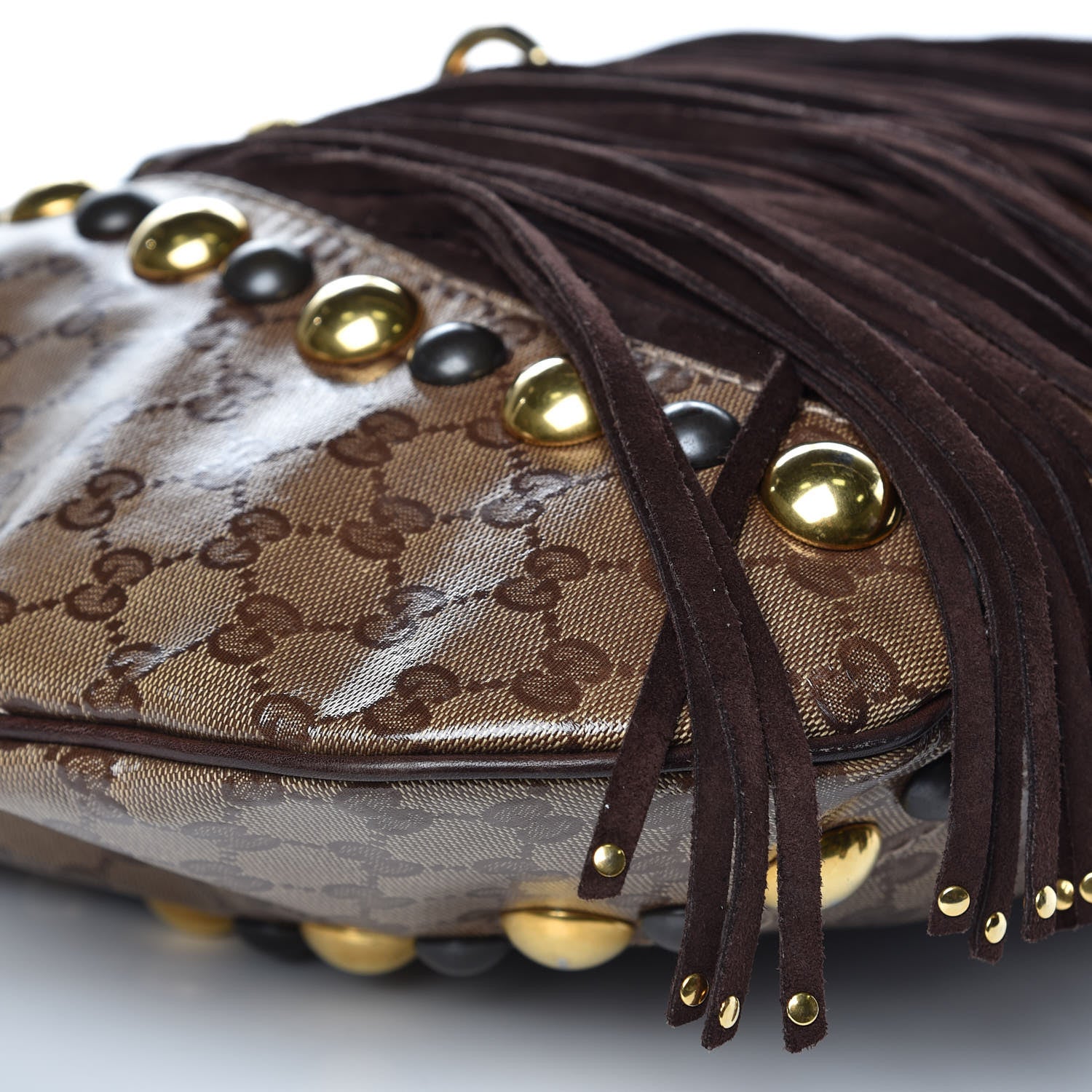 Gucci Crystal Monogram Fringe Babouska Hobo 8 of 11
