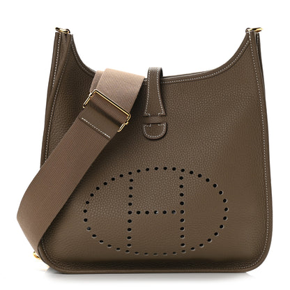 Hermes Taurillon Clemence Evelyne III PM Etoupe 1 of 10