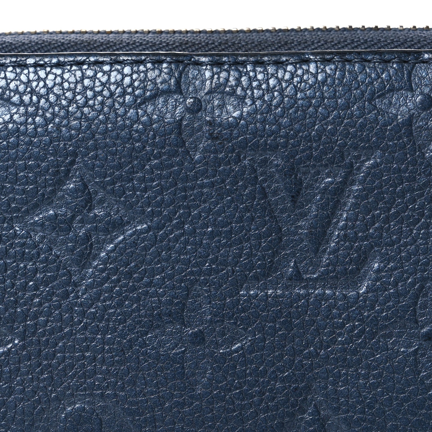 Metallic Empreinte Monogram Zippy Wallet Navy Nacre