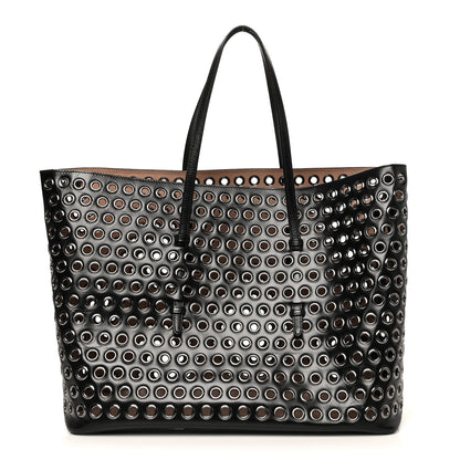 Alaia Calfskin Grommet Tote Black 3 of 9