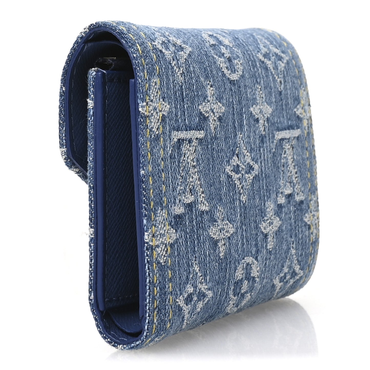 Denim Monogram Jacquard Victorine Wallet Blue