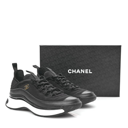 Chanel Velvet Calfskin Mixed Fibers CC Sneakers 40 Black 9 of 9