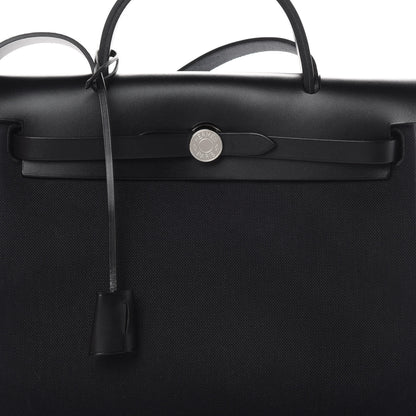 Hermes Military Toile Vache Hunter Herbag Zip PM 31 Black 9 of 12
