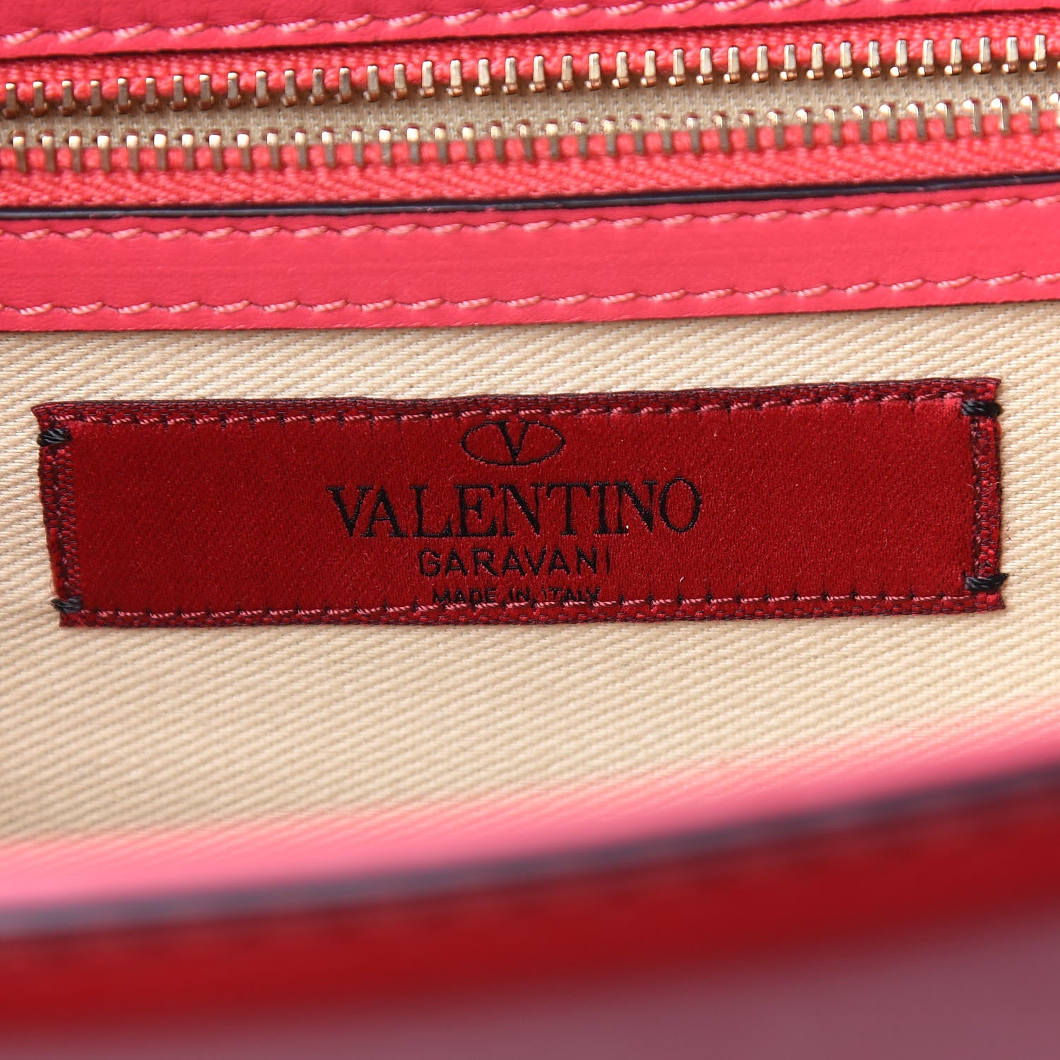 Valentino Garavani Vitello Medium Glam Lock Rockstud Flap Deep Rose Scarlet Grey Green 5 of 9