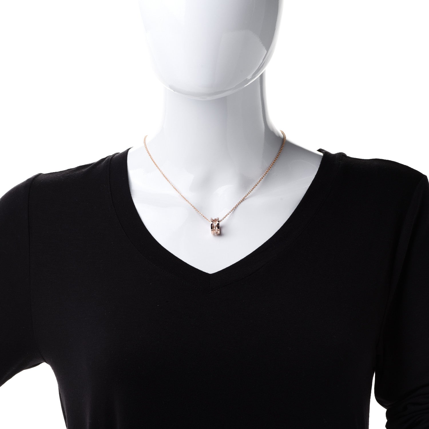 Bulgari 18K Rose Gold B.Zero1 Open Legends Pendant Necklace 2 of 10