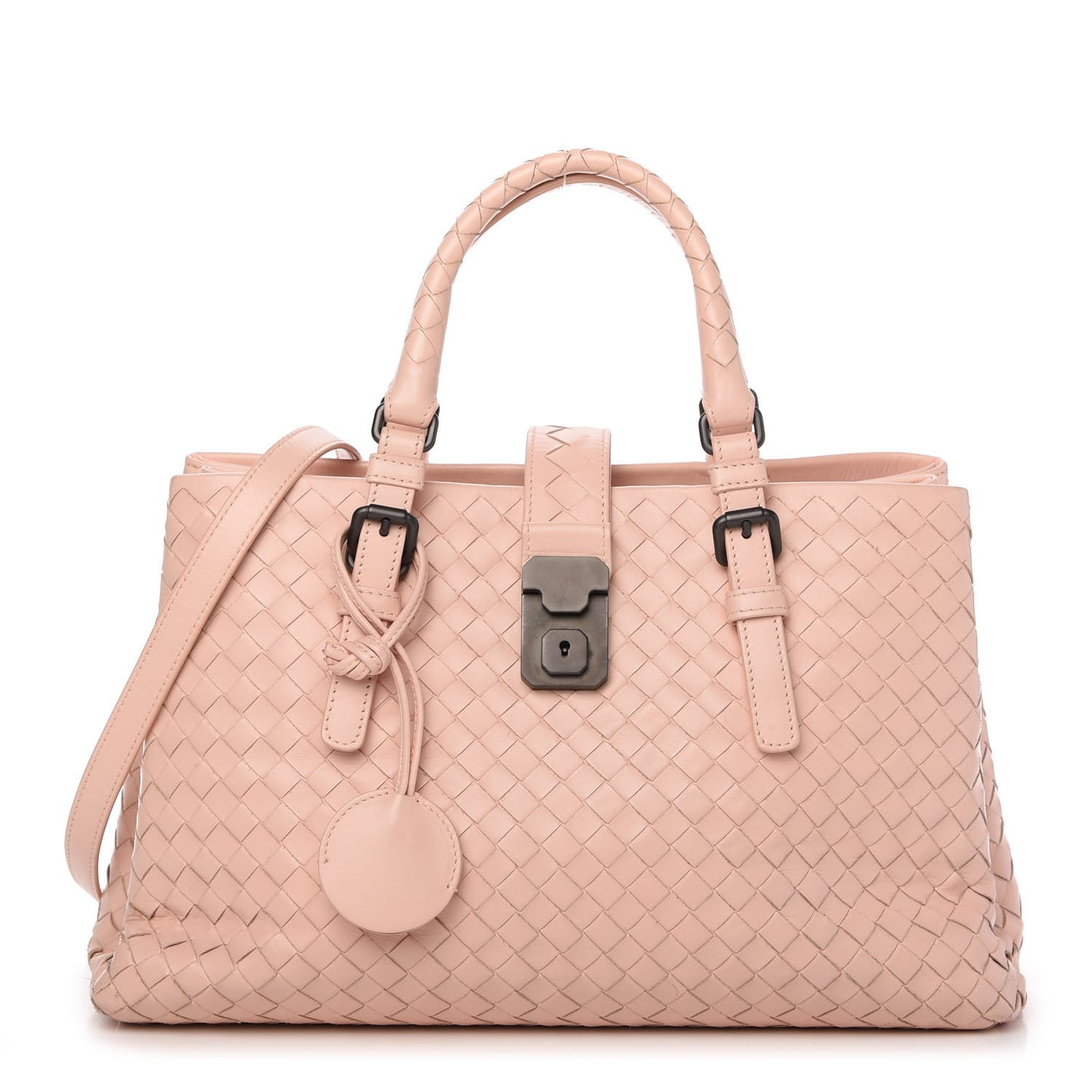 Light Calf Intrecciato Small Roma Flamingo