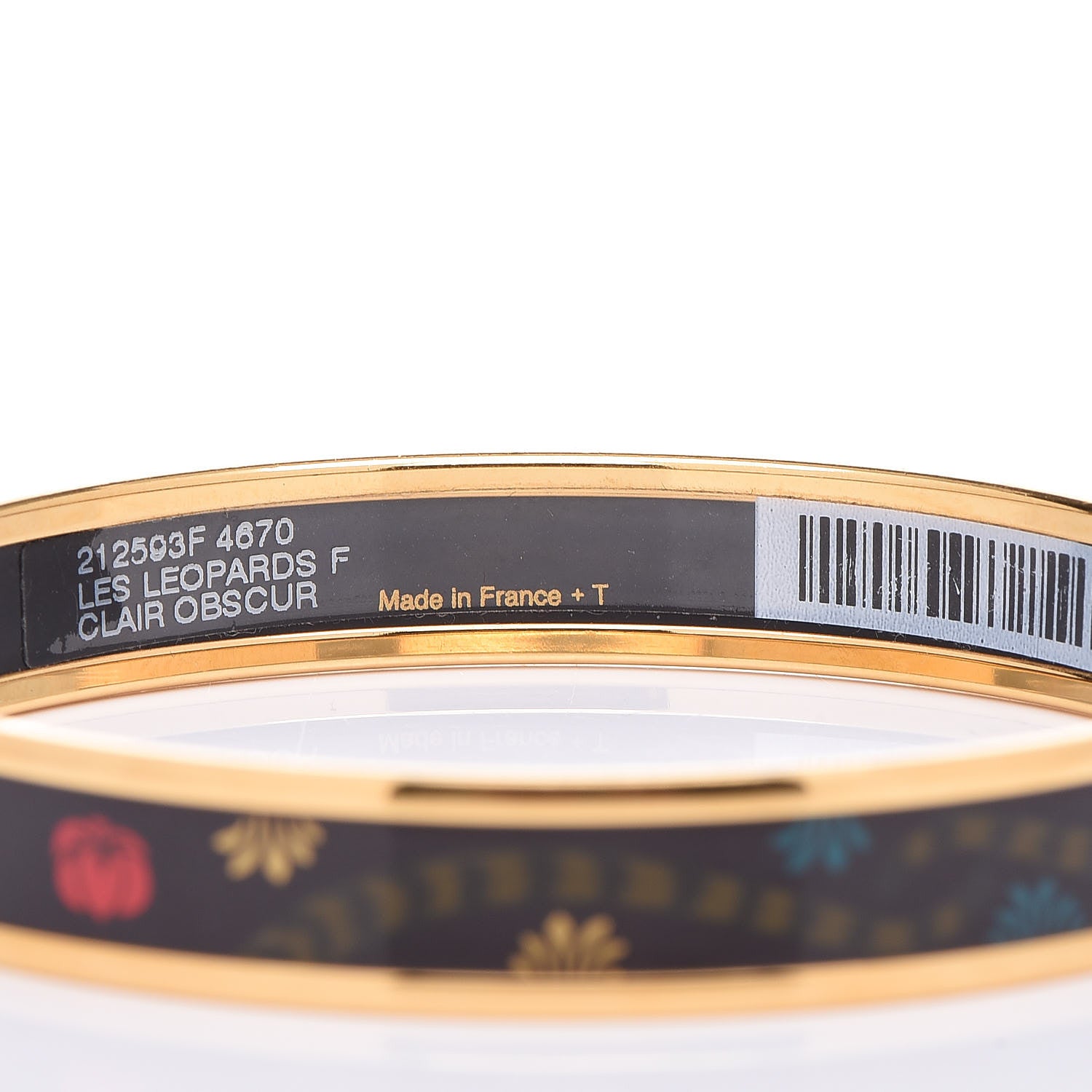 Hermes Enamel Printed Narrow Les Leopards Bracelet 70 Clair Obscur 4 of 5
