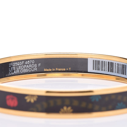 Hermes Enamel Printed Narrow Les Leopards Bracelet 70 Clair Obscur 4 of 5