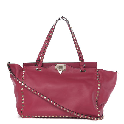 Valentino Garavani Vitello Medium Rockstud Tote Cyclamin 1 of 8