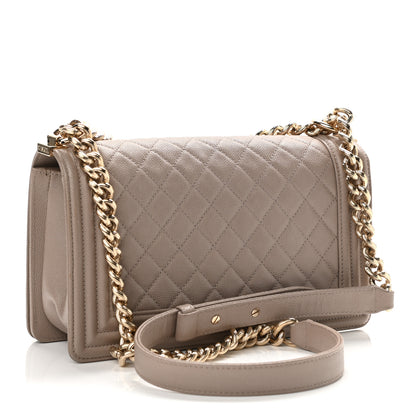 Chanel Caviar Quilted Medium Boy Flap Beige 2 of 9