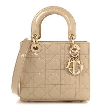 Christian Dior Patent Cannage Small Lady Dior Beige 1 of 10