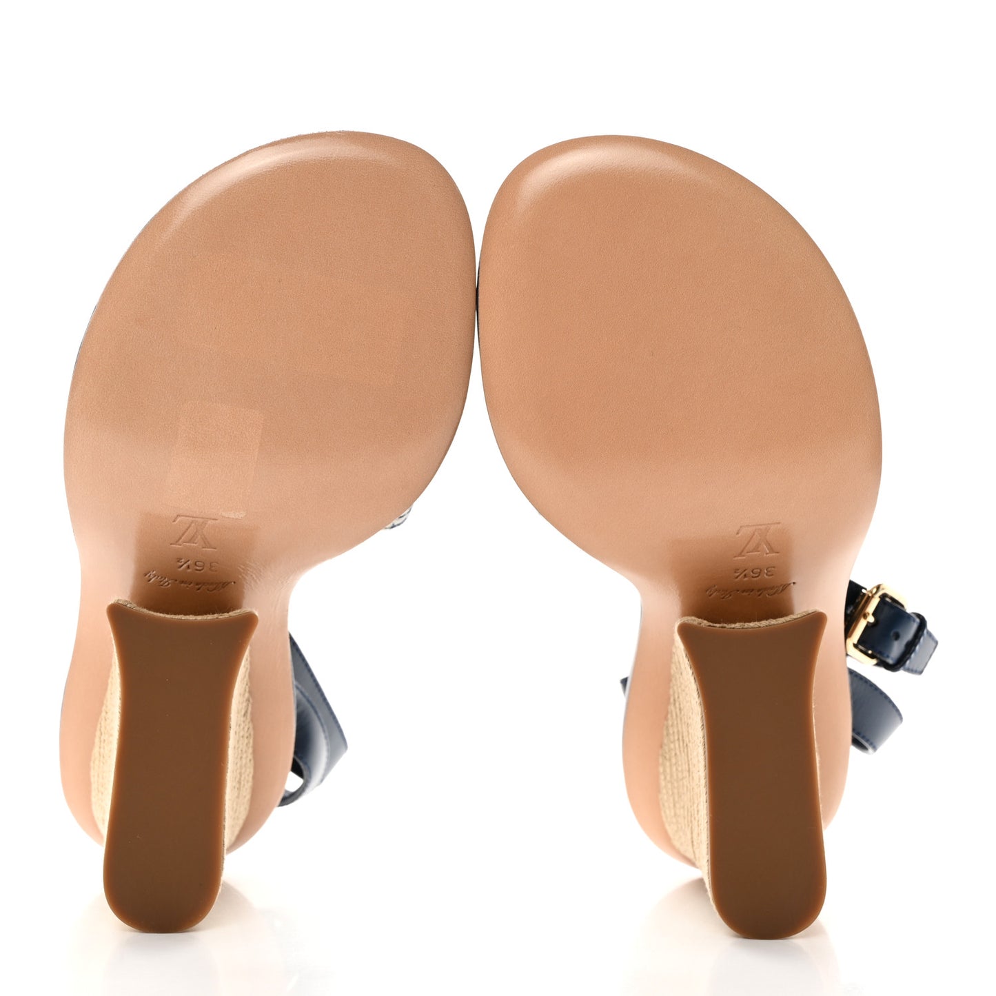 Monogram Denim Maia Wedge Sandal 36.5