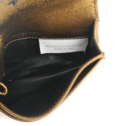 Bottega Veneta Metallic Intrecciato Grosgrain Card Case Dark Gold 5 of 7