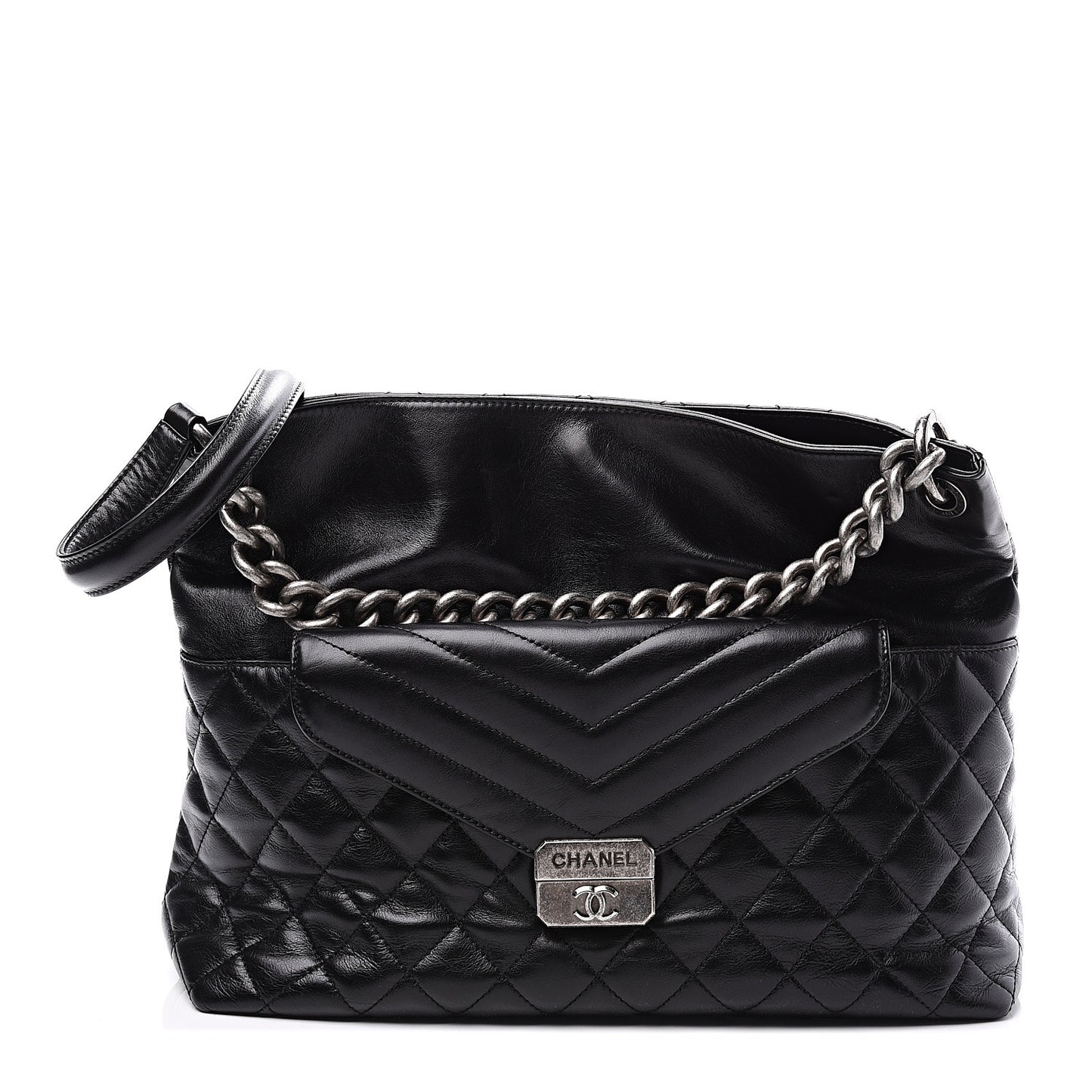 Aged Calfskin Quilted Mad About Quilting Hobo Black