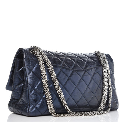 Chanel Metallic Aged Calfskin Quilted 2.55 Reissue 228 Flap Blue 3 of 16