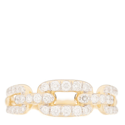 David Yurman 18K Yellow Gold Diamond 7mm Stax Chain Link Ring 54 7 1 of 3