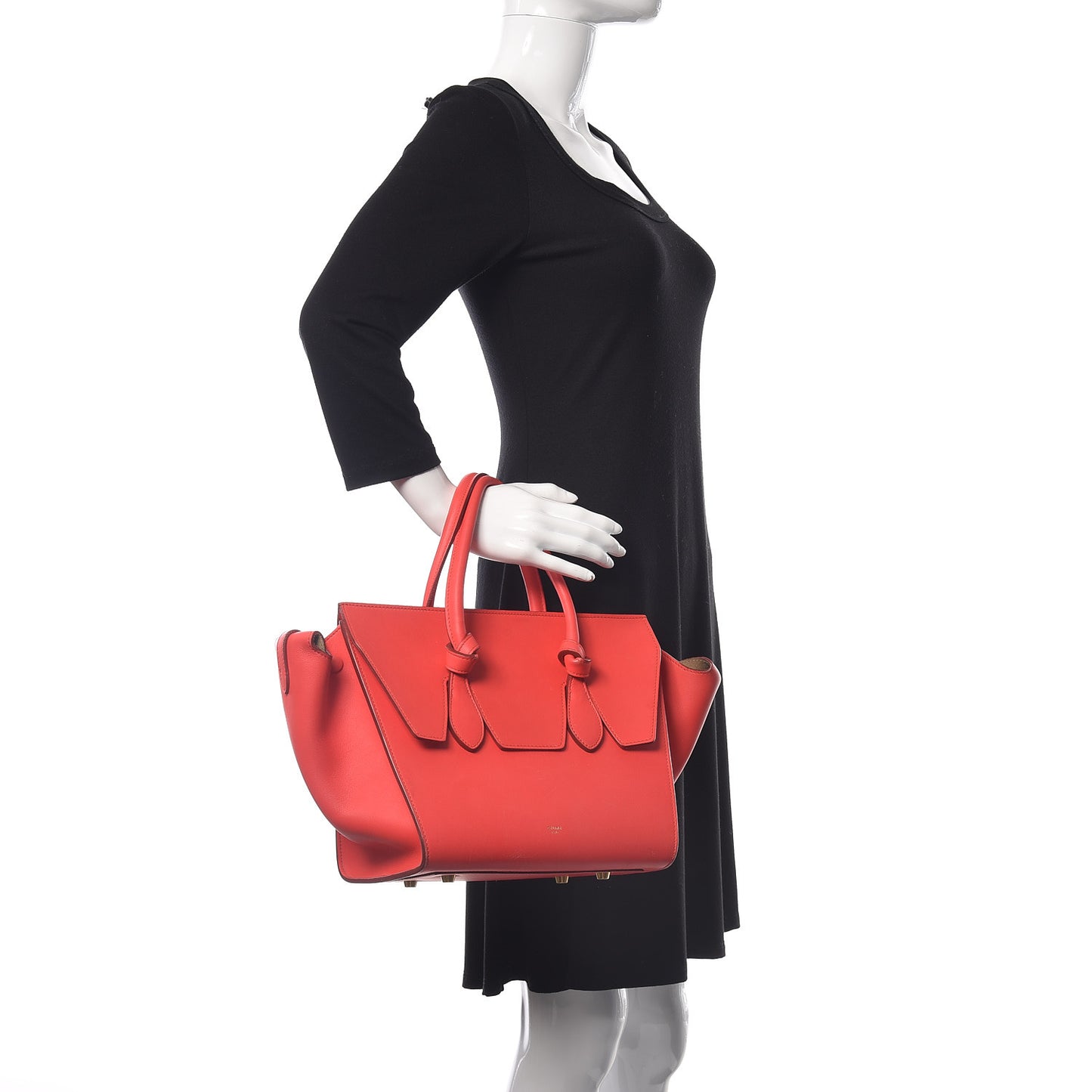 Smooth Calfskin Mini Tie Knot Tote Alizarin