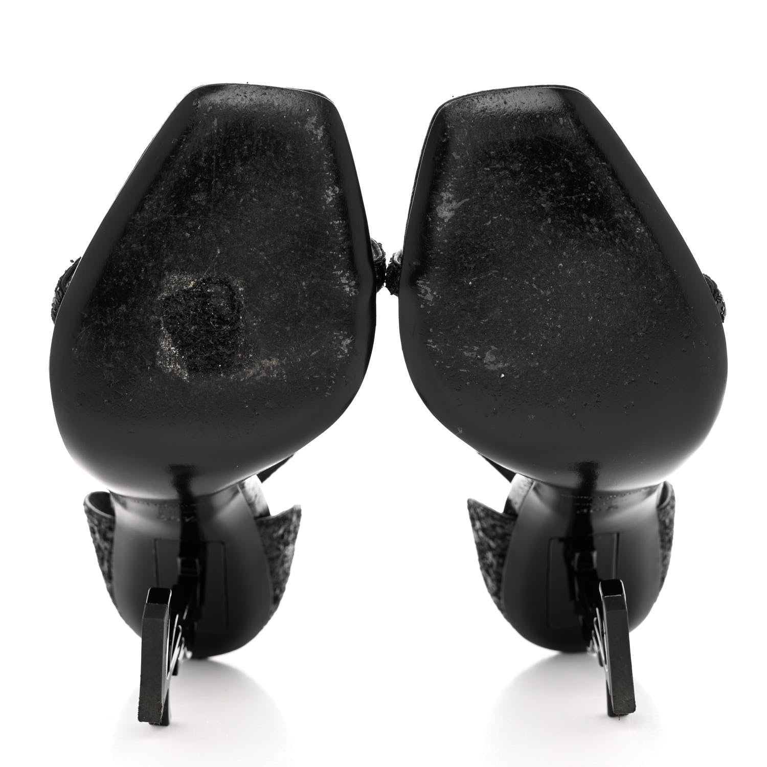 Saint Laurent Glitter Ayers Opyum Sandals 36.5 Black 5 of 10