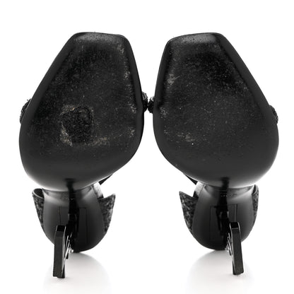 Saint Laurent Glitter Ayers Opyum Sandals 36.5 Black 5 of 10