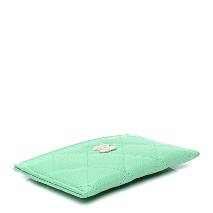 Chanel Caviar Quilted Card Holder Green 3 of 4