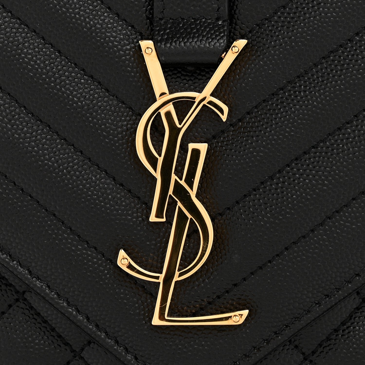 Saint Laurent Grain De Poudre Textured Mixed Matelasse Large Triquilt Monogram Satchel Black 11 of 11
