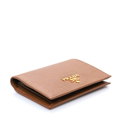 Prada Vitello Move Bi-Fold Card Holder Wallet Caramel 4 of 7