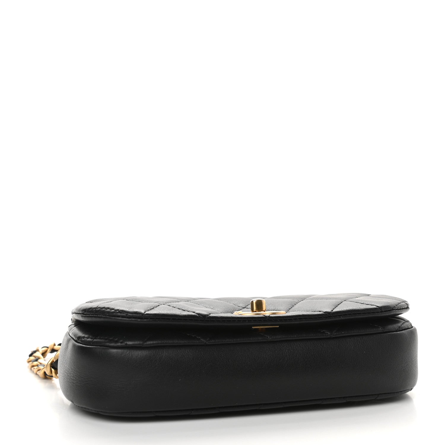 Chanel Calfskin Quilted Coco Mail Clutch With Chain Black 4 of 10
