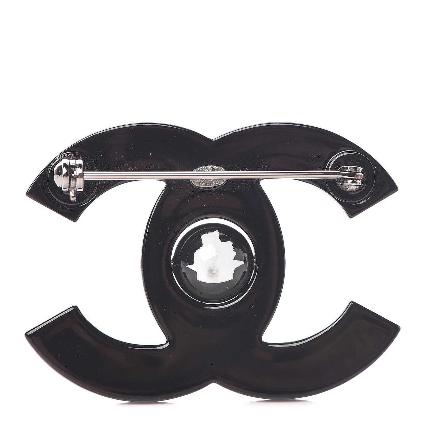 Resin CC Mademoiselle Brooch Black