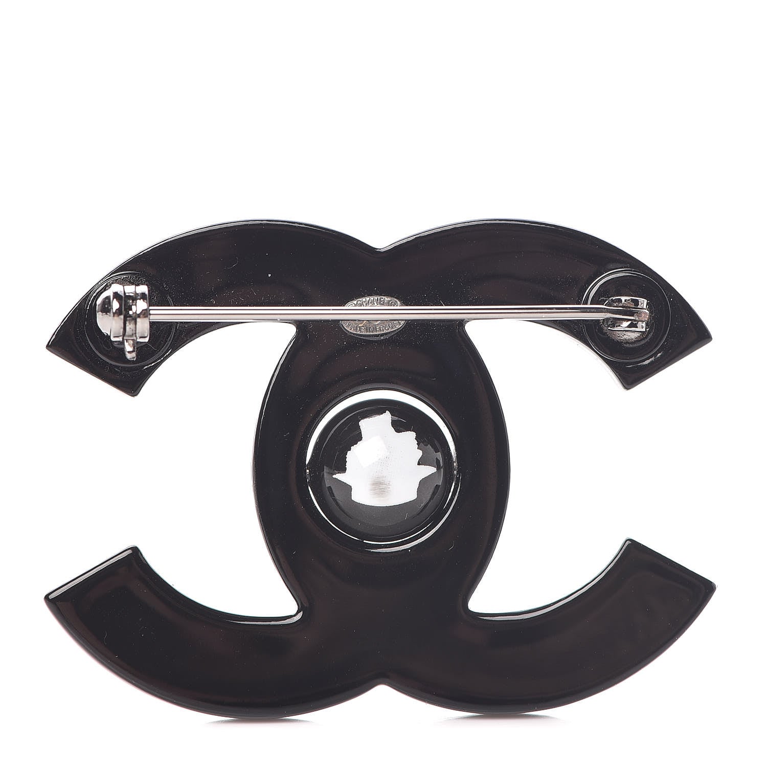 Chanel Resin CC Mademoiselle Brooch Black 4 of 7