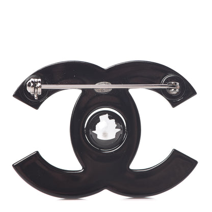 Chanel Resin CC Mademoiselle Brooch Black 4 of 7