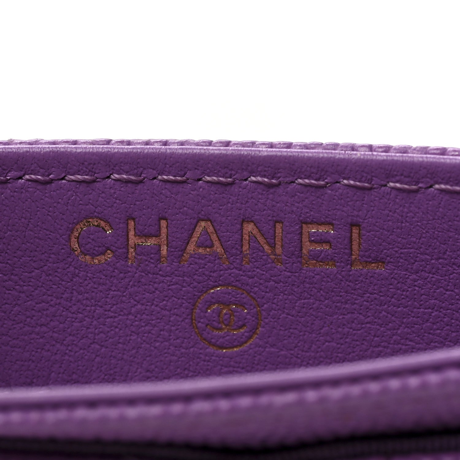 Chanel Caviar Quilted Filigree Card Holder Purple 6 of 9