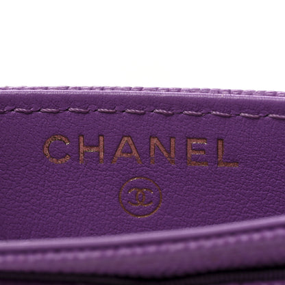 Chanel Caviar Quilted Filigree Card Holder Purple 6 of 9