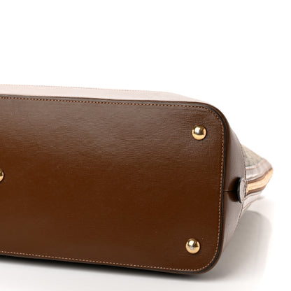 Gucci GG Supreme Monogram Azalea Calfskin Large Horsebit 1955 Duffle Bag Beige Ebony Brown Sugar 11 of 19