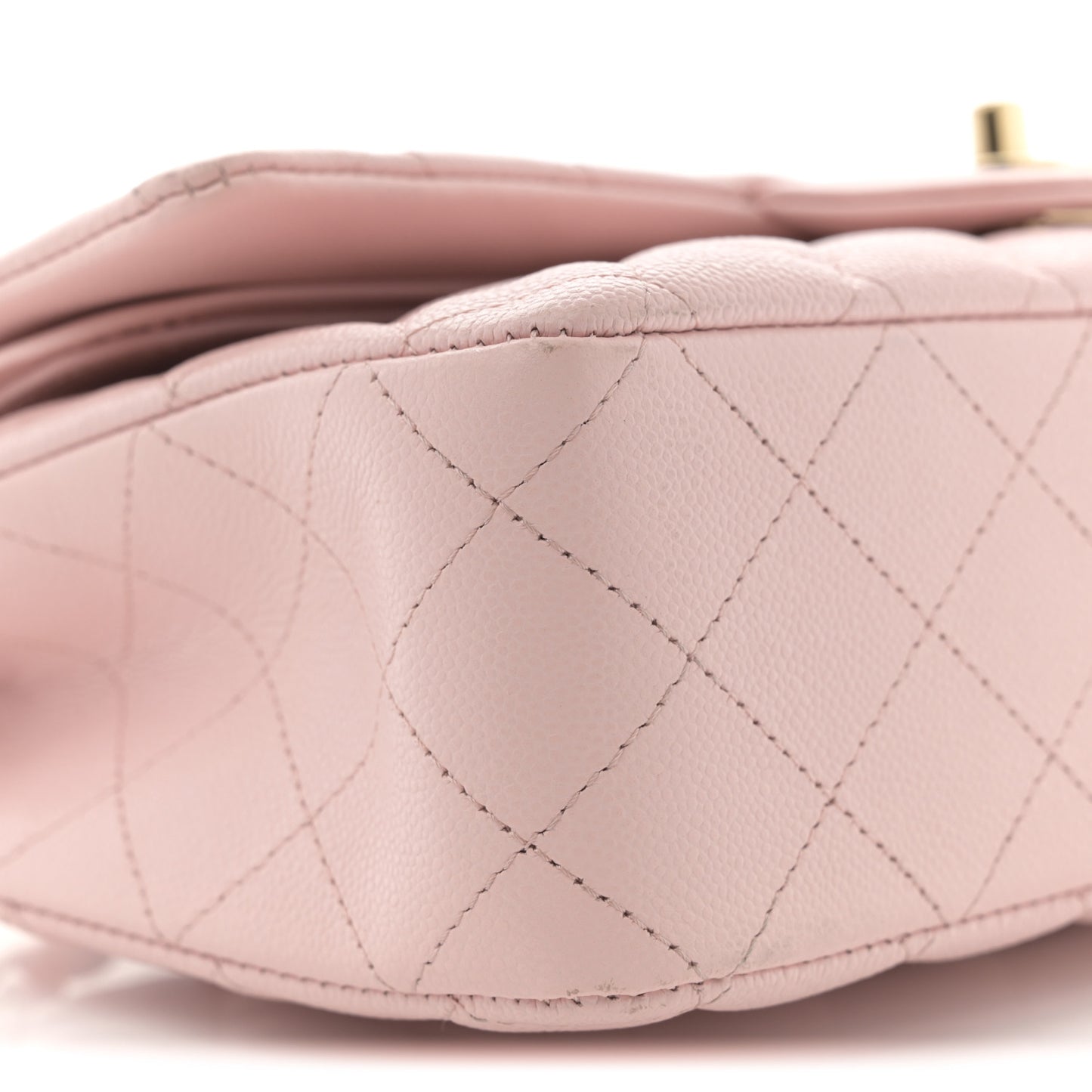 Caviar Quilted Medium Double Flap Light Pink