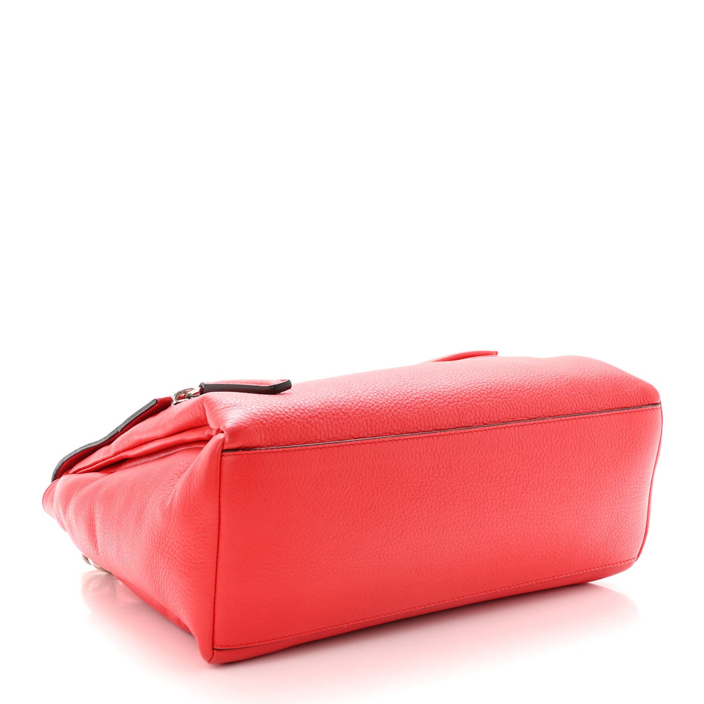 Waxy Grained Calfskin Mini Pandora Pure Flap Bag Medium Red