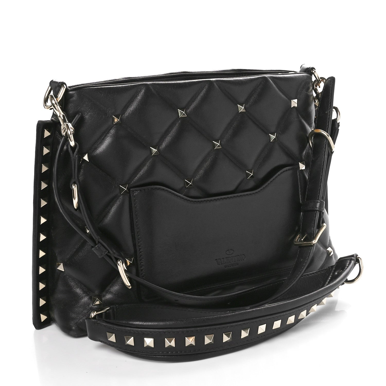 Valentino Garavani Nappa Candystud Shoulder Bag Black 2 of 9