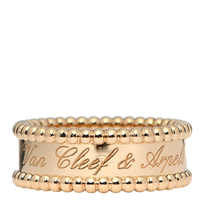 Van Cleef & Arpels 18K Yellow Gold Perlee Signature Ring 58 8.25 1 of 7