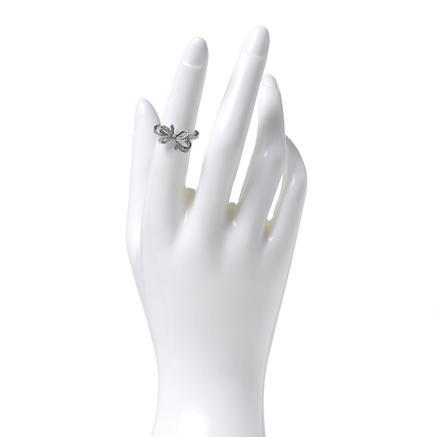 Platinum Diamond .20ct Double Bow Ring 52 6