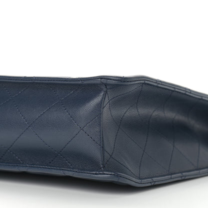 Chanel Caviar Quilted Sweet Vertical Shopping Tote Navy 10 of 11