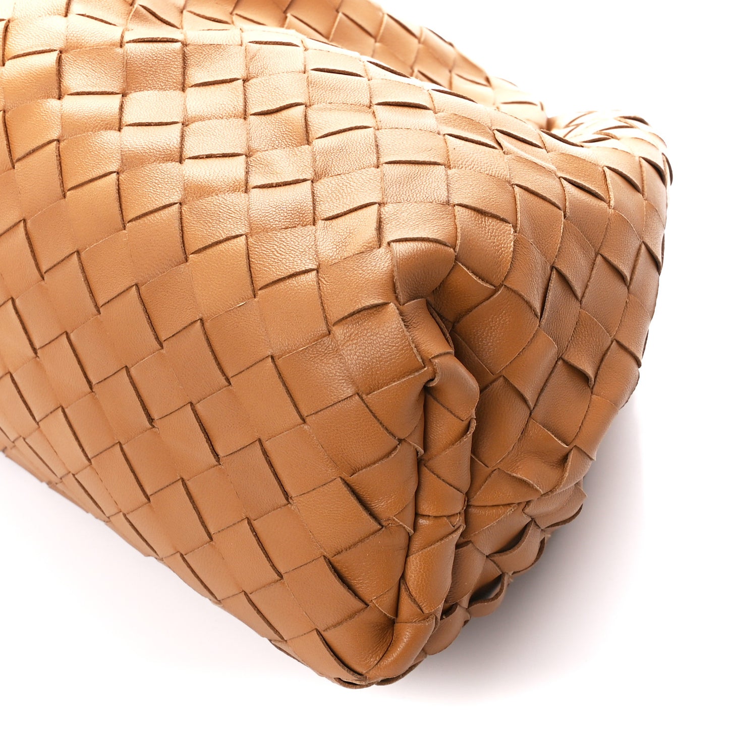 Nappa Maxi Intrecciato The Pouch Oversized Clutch Caramel