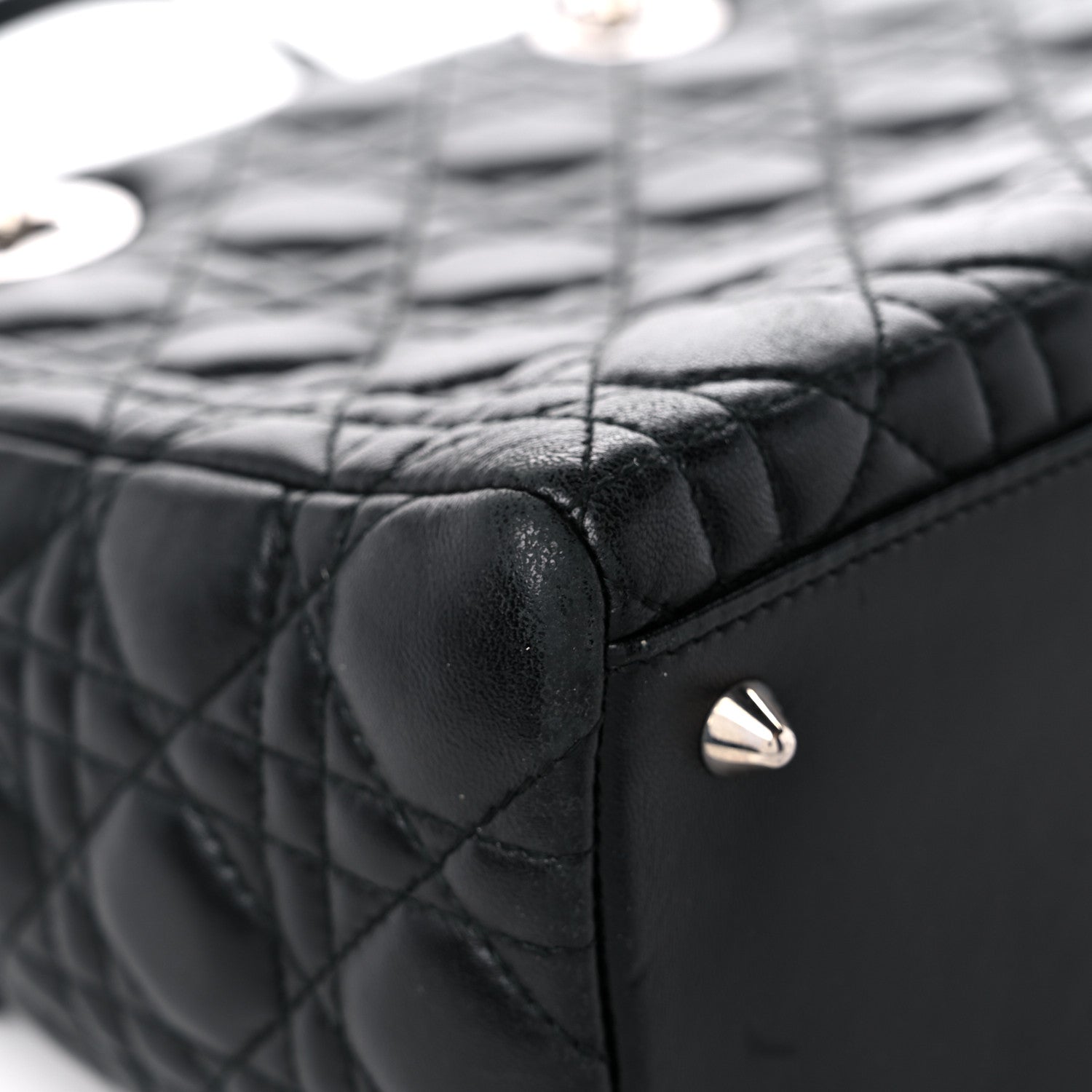 Christian Dior Lambskin Cannage Medium Lady Dior Black 10 of 16